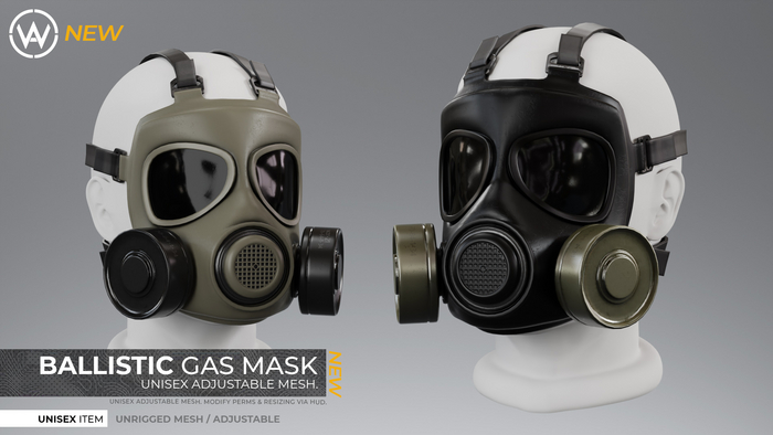 Second Life Marketplace - WAZ - Ballistic Tactical Gasmask (Fatpack)